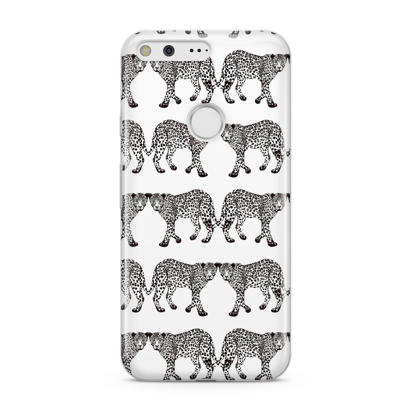 Monochrome Mirrored Leopard Print Google Pixel Case
