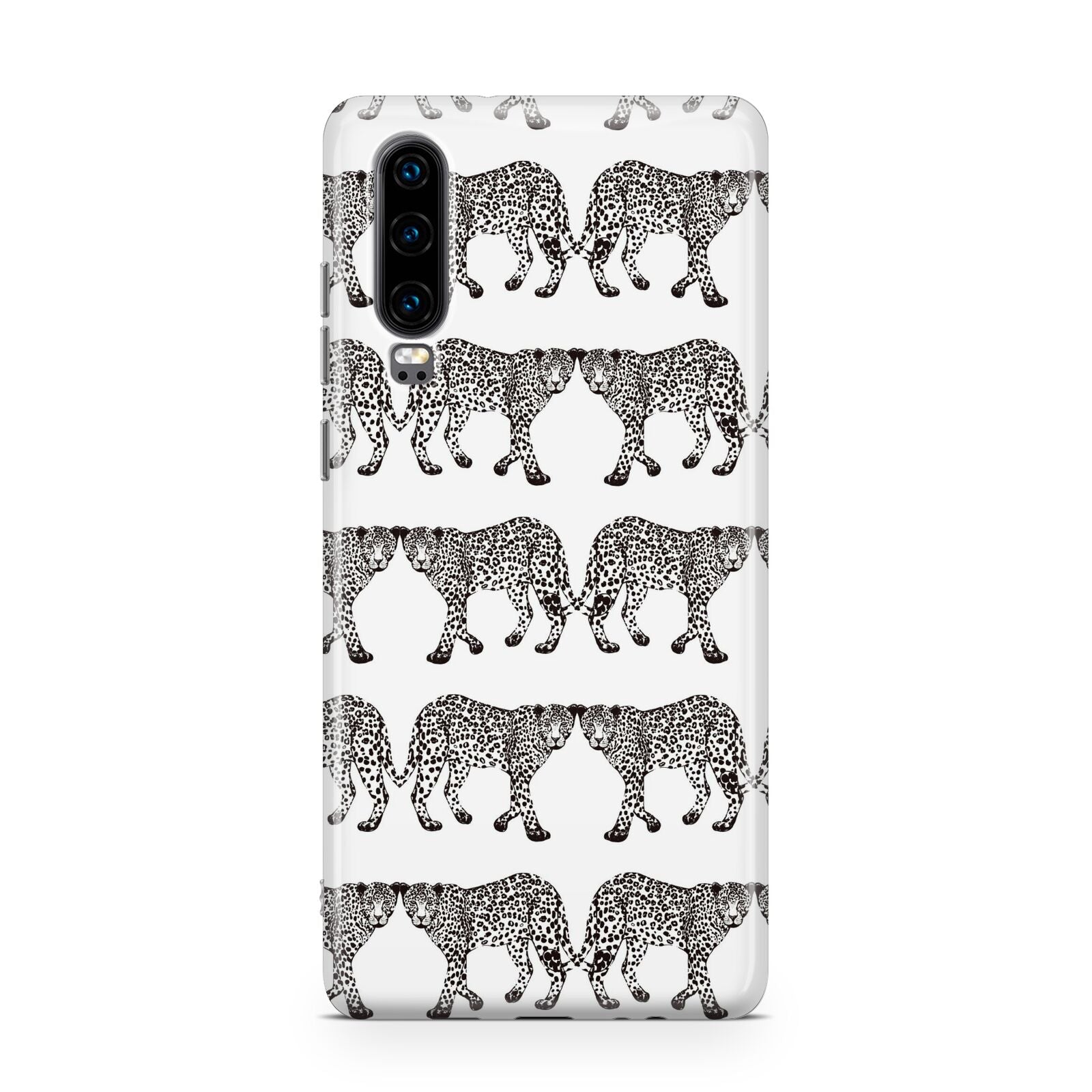 Monochrome Mirrored Leopard Print Huawei P30 Phone Case
