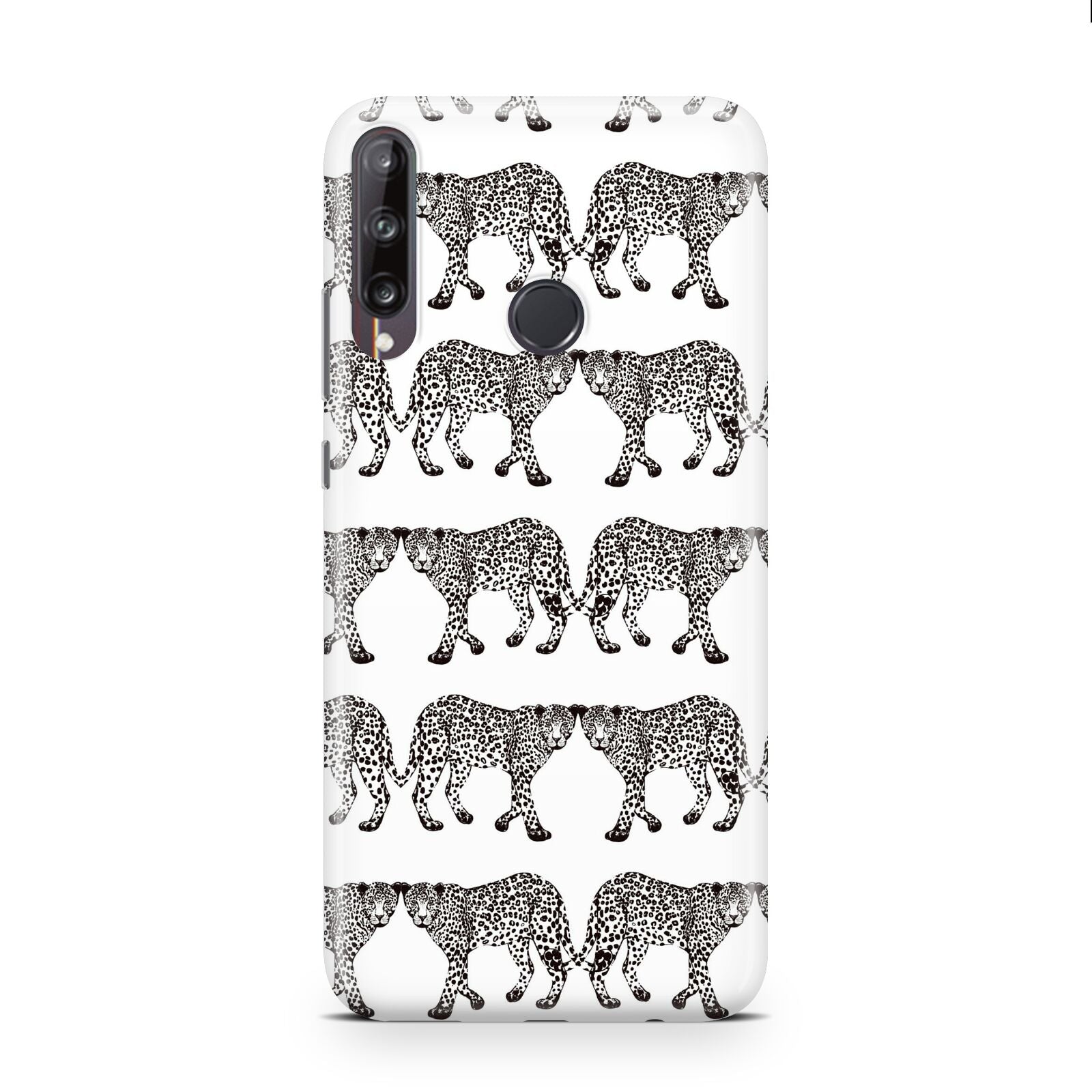 Monochrome Mirrored Leopard Print Huawei P40 Lite E Phone Case