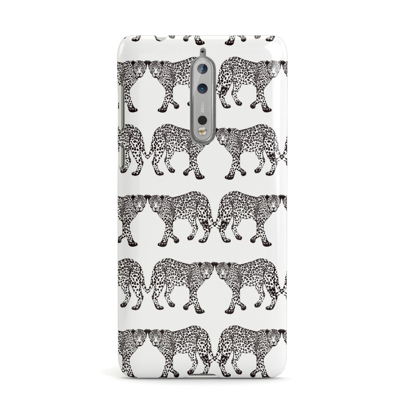 Monochrome Mirrored Leopard Print Nokia Case