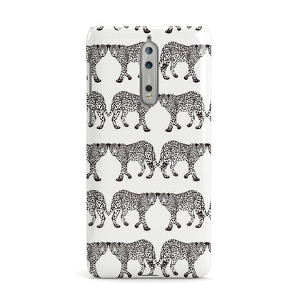 Monochrome Mirrored Leopard Print Nokia Case