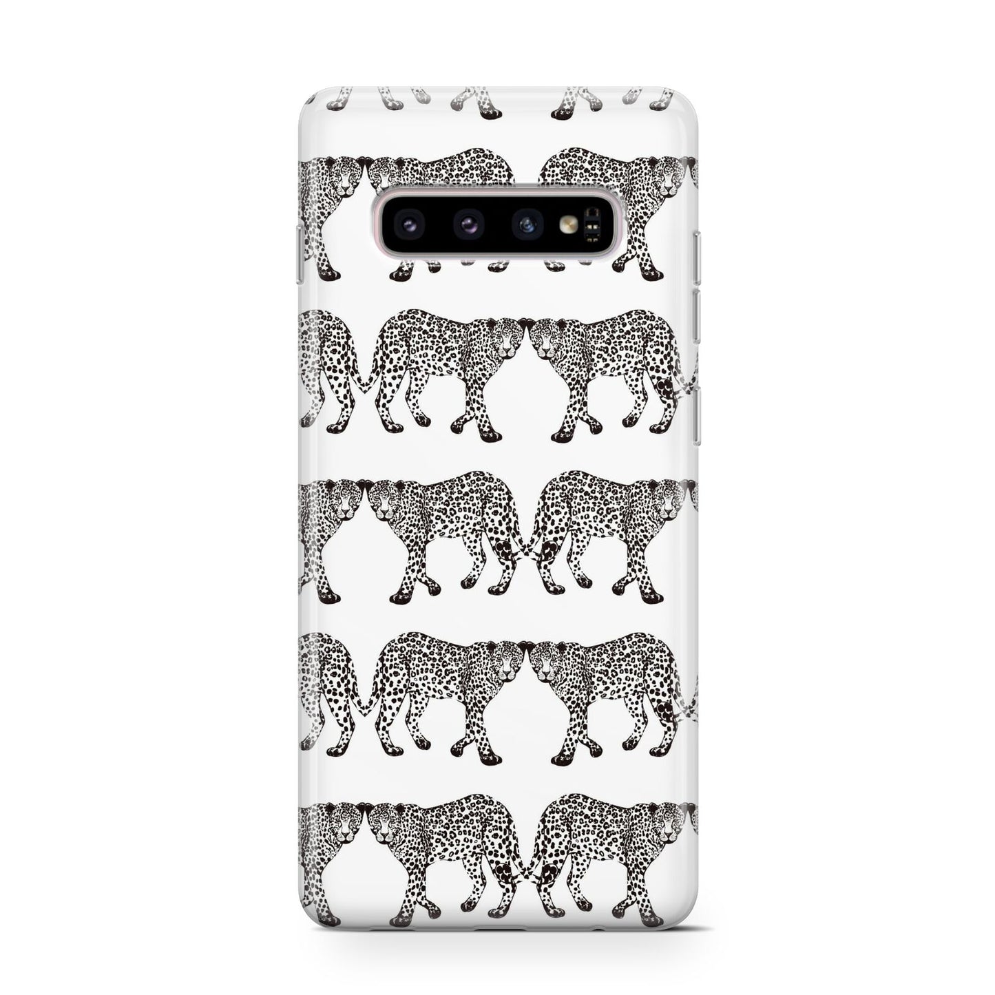 Monochrome Mirrored Leopard Print Protective Samsung Galaxy Case