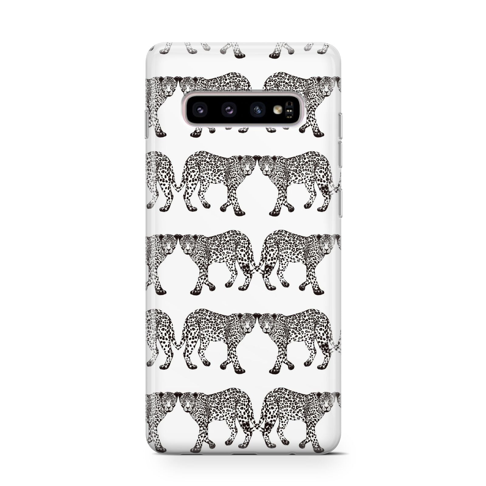Monochrome Mirrored Leopard Print Protective Samsung Galaxy Case