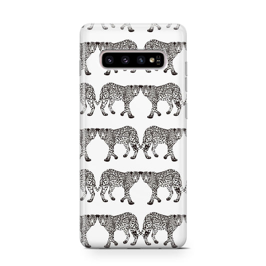 Monochrome Mirrored Leopard Print Protective Samsung Galaxy Case