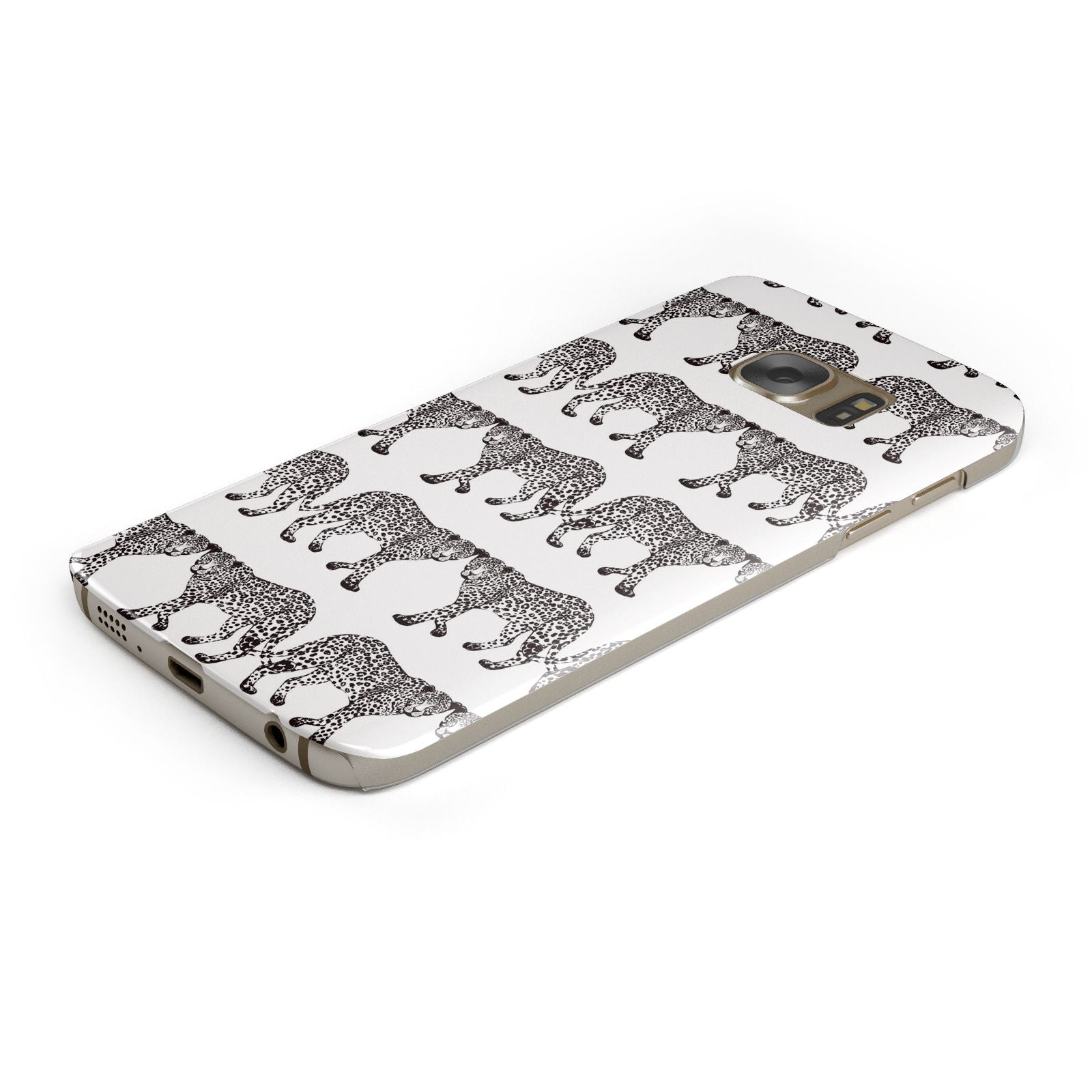 Monochrome Mirrored Leopard Print Samsung Galaxy Case Bottom Cutout