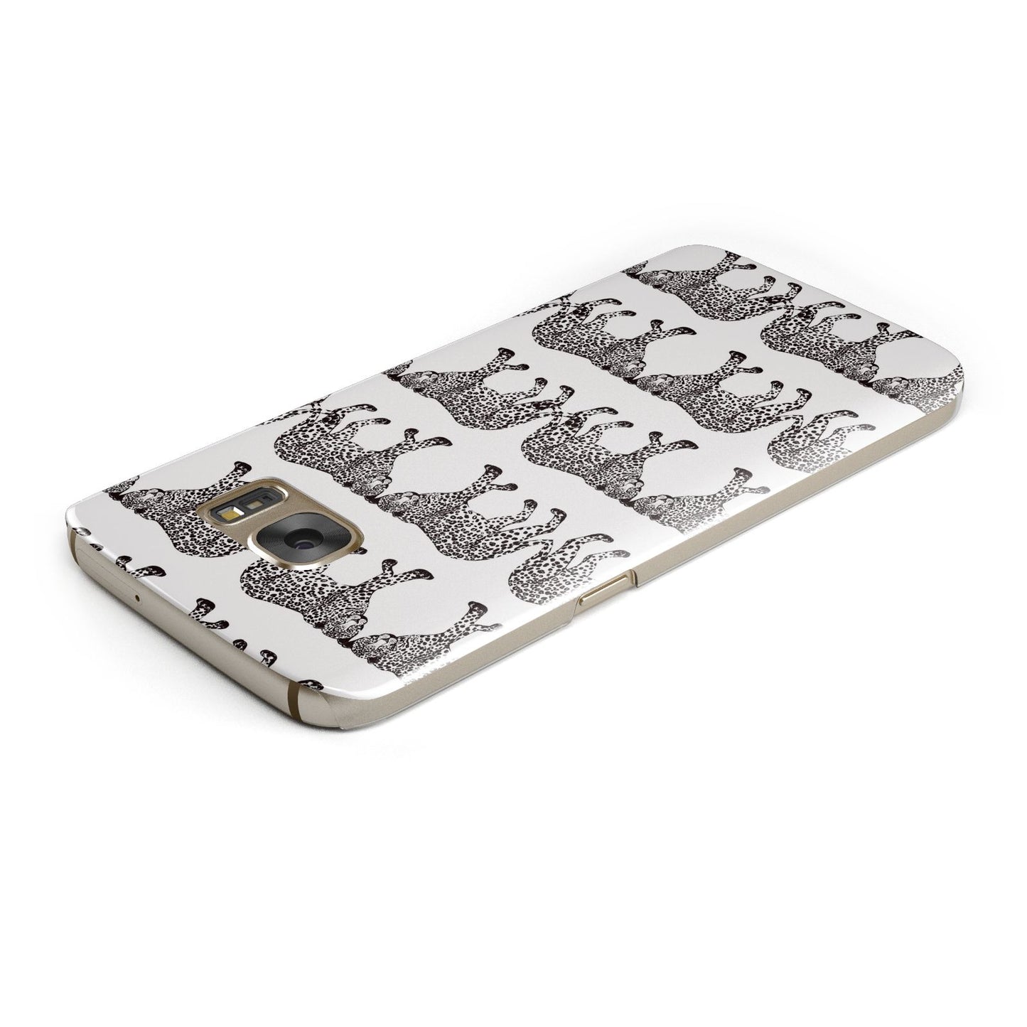 Monochrome Mirrored Leopard Print Samsung Galaxy Case Top Cutout