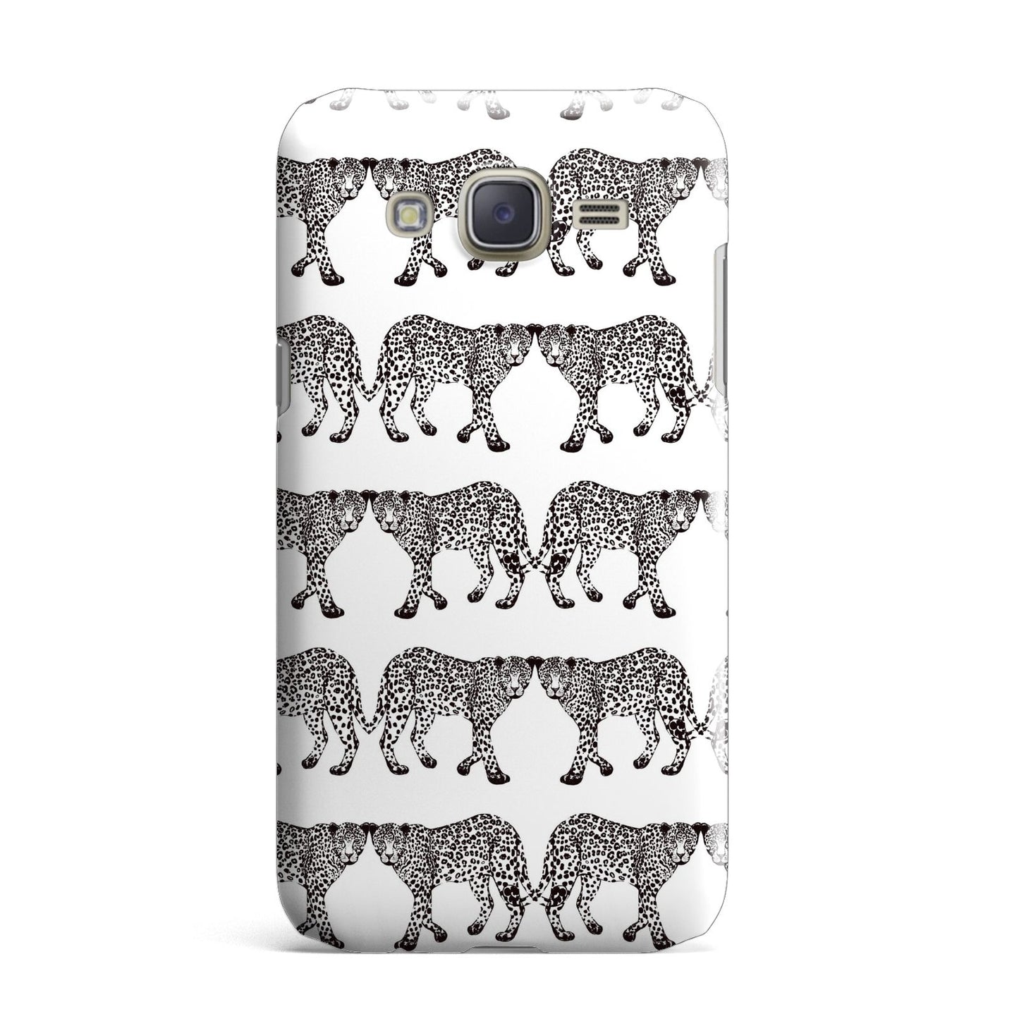 Monochrome Mirrored Leopard Print Samsung Galaxy J7 Case