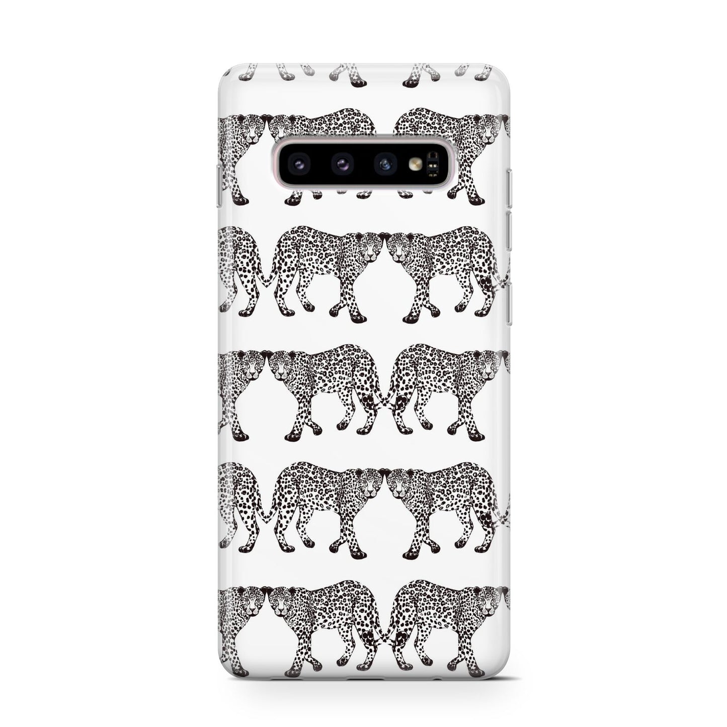 Monochrome Mirrored Leopard Print Samsung Galaxy S10 Case