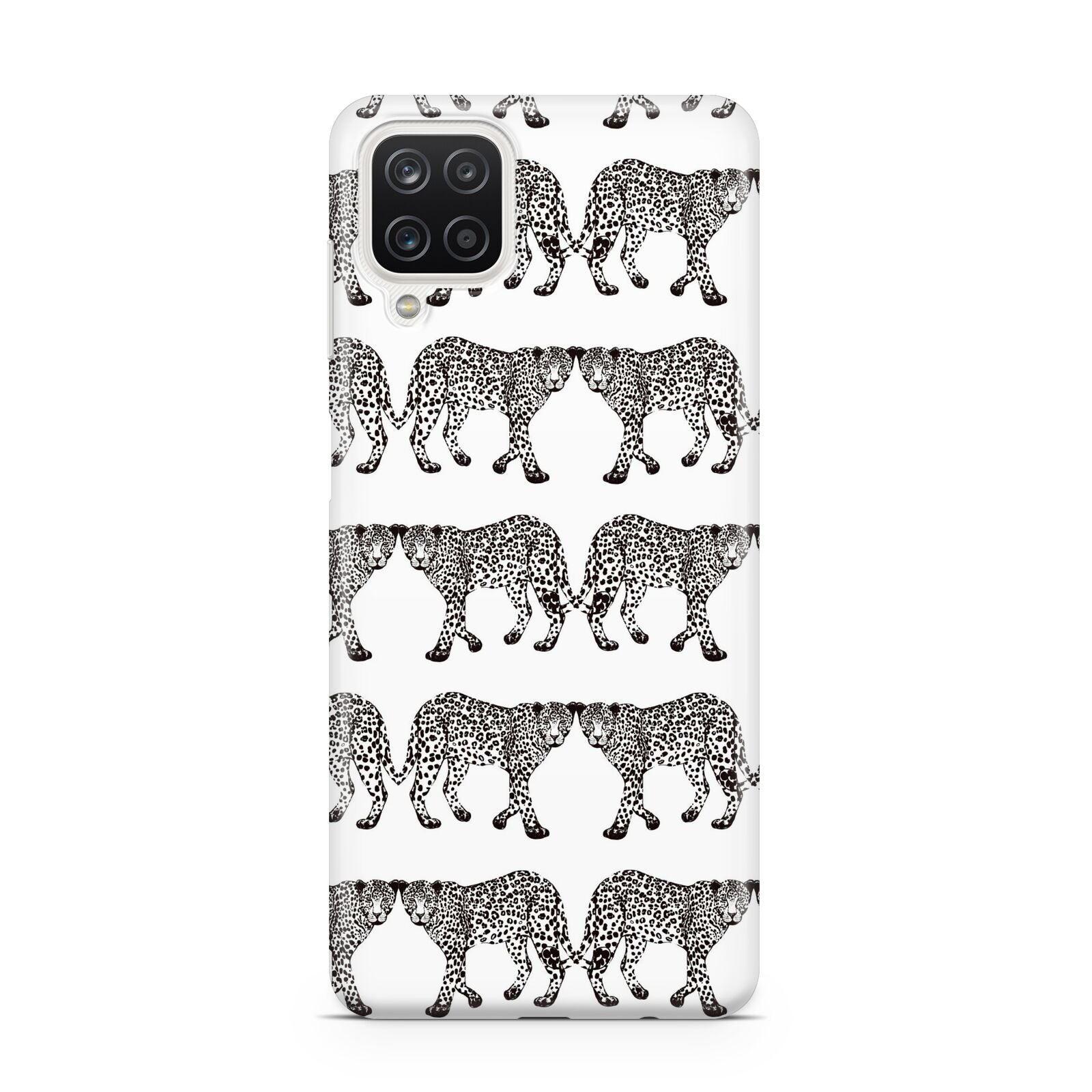 Monochrome Mirrored Leopard Print Samsung M12 Case