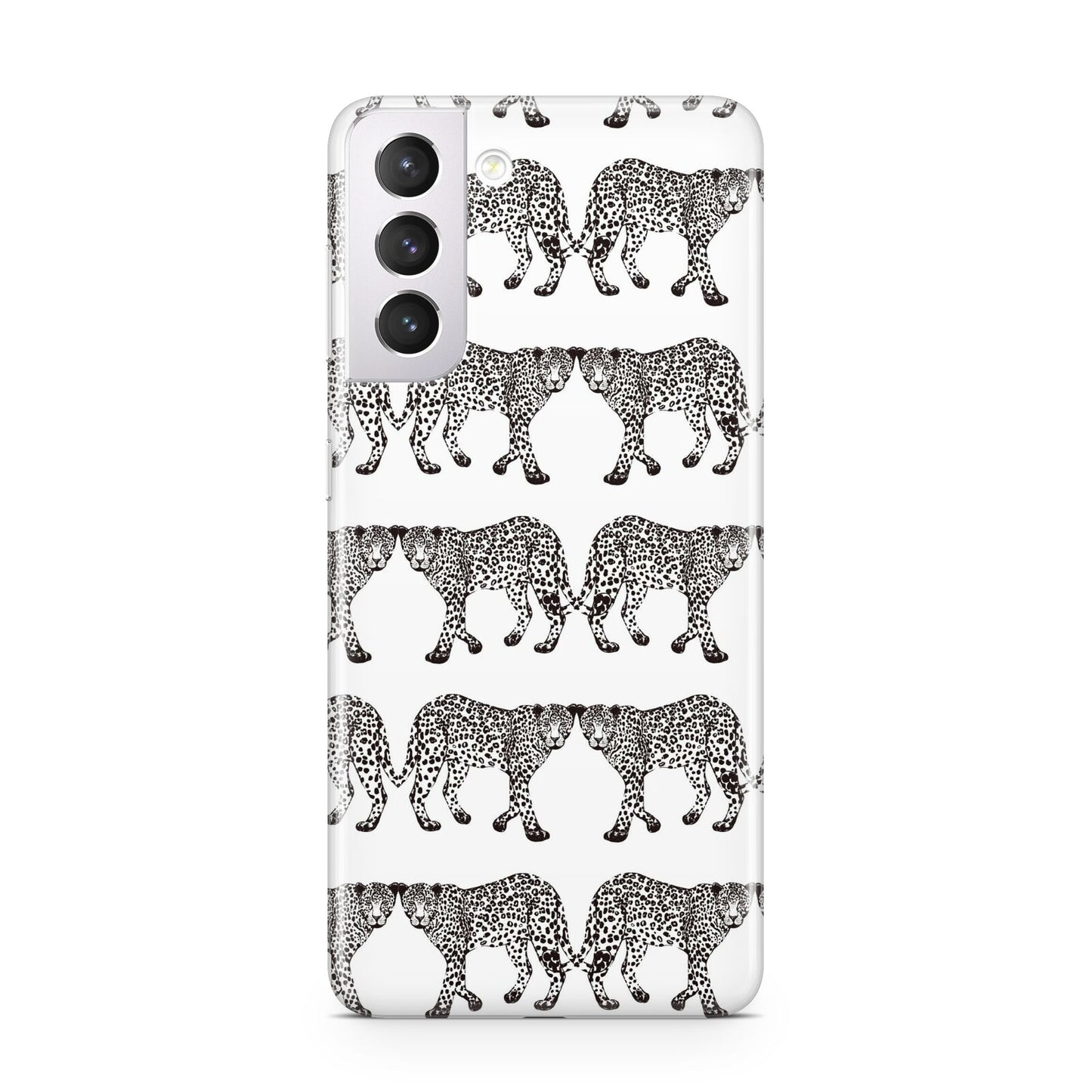 Monochrome Mirrored Leopard Print Samsung S21 Case