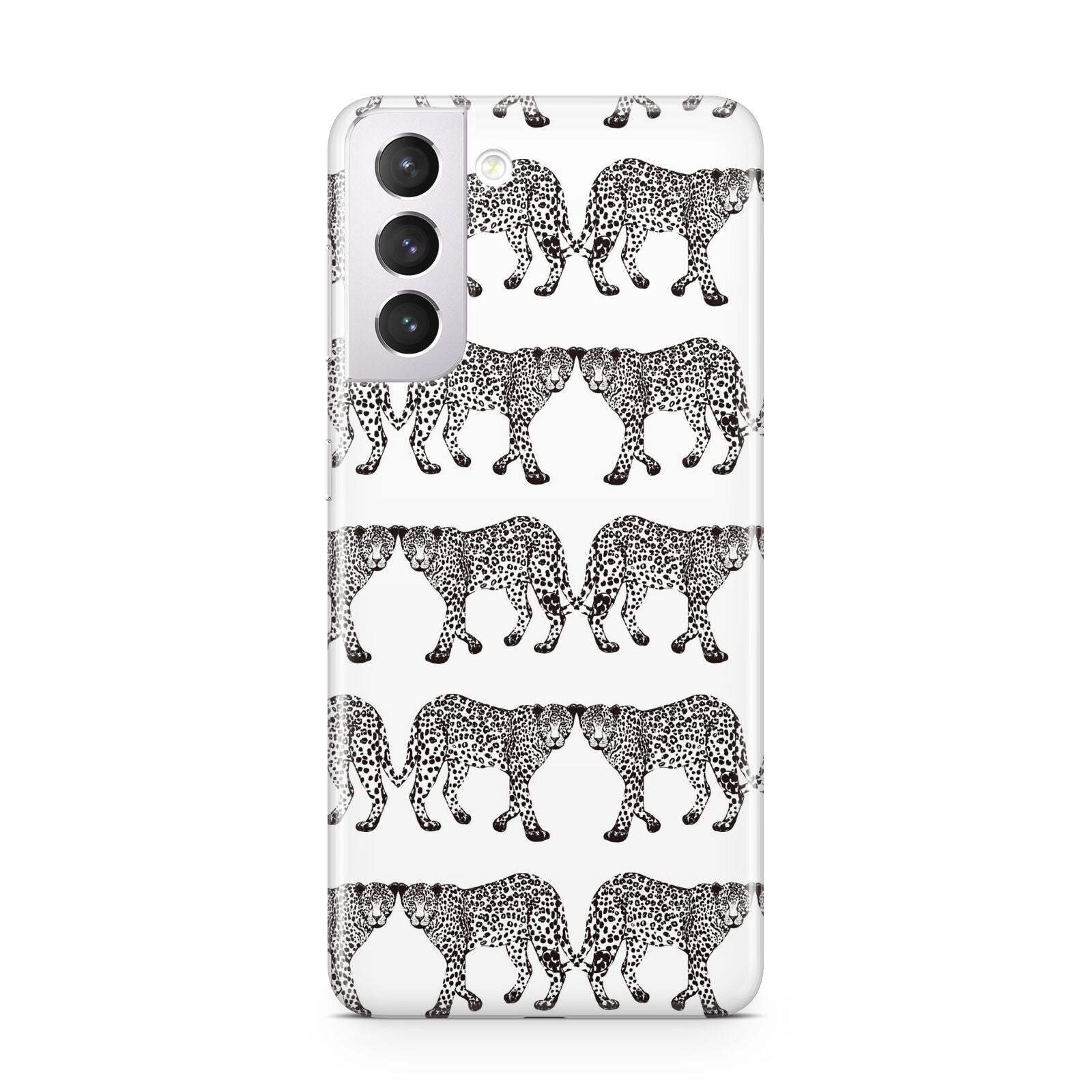 Monochrome Mirrored Leopard Print Samsung S21 Case