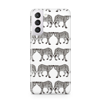 Monochrome Mirrored Leopard Print Samsung S21 Case