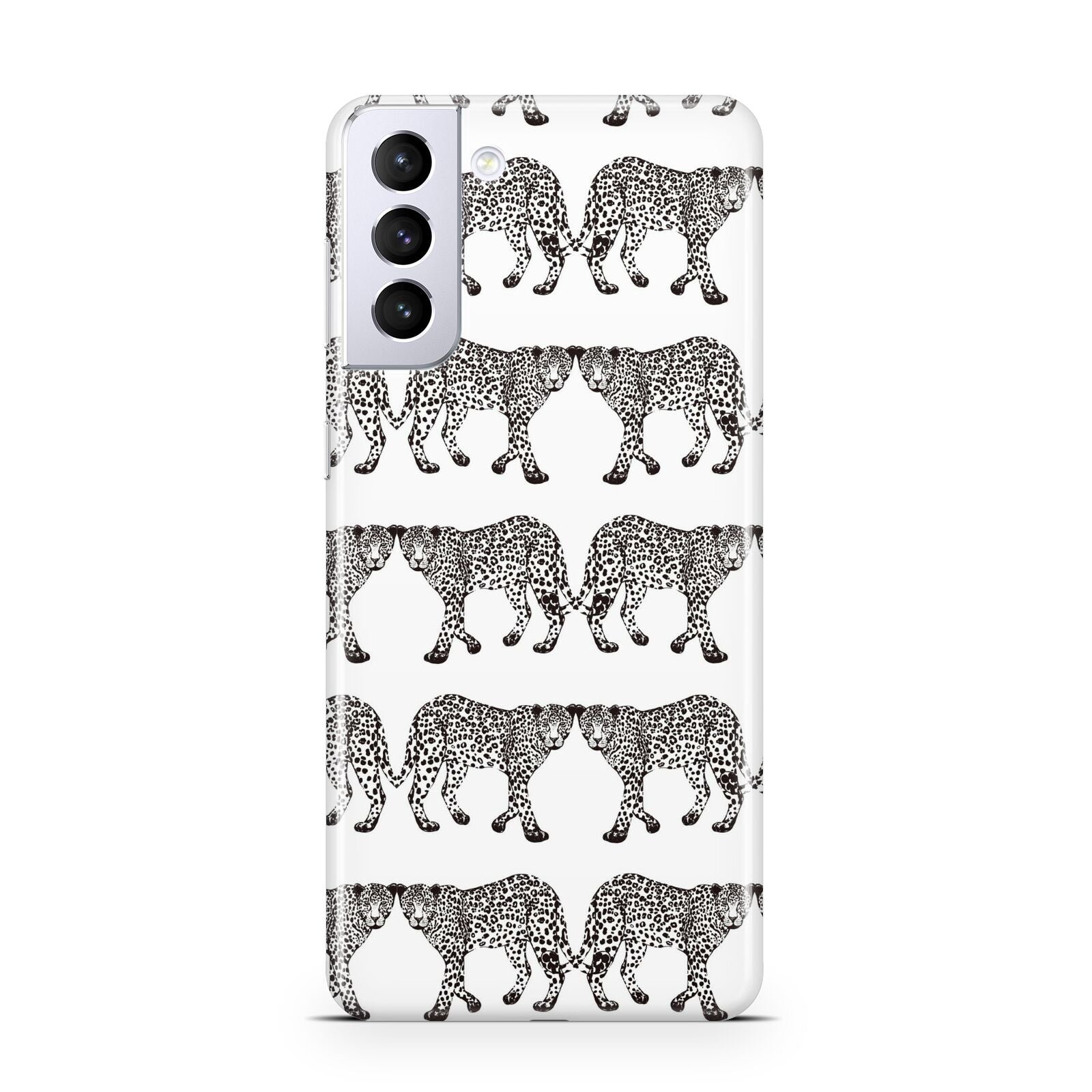 Monochrome Mirrored Leopard Print Samsung S21 Plus Phone Case