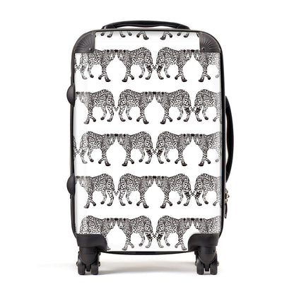 Monochrome Mirrored Leopard Print Suitcase