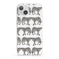 Monochrome Mirrored Leopard Print iPhone 13 Clear Bumper Case
