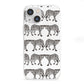 Monochrome Mirrored Leopard Print iPhone 13 Mini Clear Bumper Case