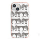 Monochrome Mirrored Leopard Print iPhone 13 Mini TPU Impact Case with Pink Edges