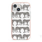 Monochrome Mirrored Leopard Print iPhone 13 Mini TPU Impact Case with Pink Edges