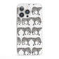 Monochrome Mirrored Leopard Print iPhone 13 Pro Clear Bumper Case