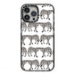 Monochrome Mirrored Leopard Print iPhone 13 Pro Max Black Impact Case on Silver phone