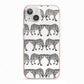 Monochrome Mirrored Leopard Print iPhone 13 TPU Impact Case with Pink Edges