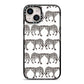 Monochrome Mirrored Leopard Print iPhone 14 Black Impact Case on Silver phone