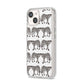 Monochrome Mirrored Leopard Print iPhone 14 Clear Tough Case Starlight Angled Image