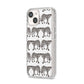 Monochrome Mirrored Leopard Print iPhone 14 Glitter Tough Case Starlight Angled Image