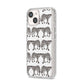 Monochrome Mirrored Leopard Print iPhone 14 Glitter Tough Case Starlight Angled Image