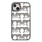 Monochrome Mirrored Leopard Print iPhone 14 Plus Black Impact Case on Silver phone