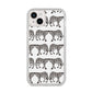 Monochrome Mirrored Leopard Print iPhone 14 Plus Clear Tough Case Starlight