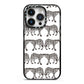 Monochrome Mirrored Leopard Print iPhone 14 Pro Black Impact Case on Silver phone