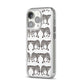 Monochrome Mirrored Leopard Print iPhone 14 Pro Clear Tough Case Silver Angled Image