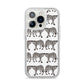 Monochrome Mirrored Leopard Print iPhone 14 Pro Glitter Tough Case Silver