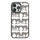 Monochrome Mirrored Leopard Print iPhone 14 Pro Max Black Impact Case on Silver phone
