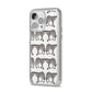 Monochrome Mirrored Leopard Print iPhone 14 Pro Max Clear Tough Case Silver Angled Image