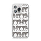Monochrome Mirrored Leopard Print iPhone 14 Pro Max Glitter Tough Case Silver