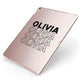 Monochrome Name Stack Apple iPad Case on Rose Gold iPad Side View
