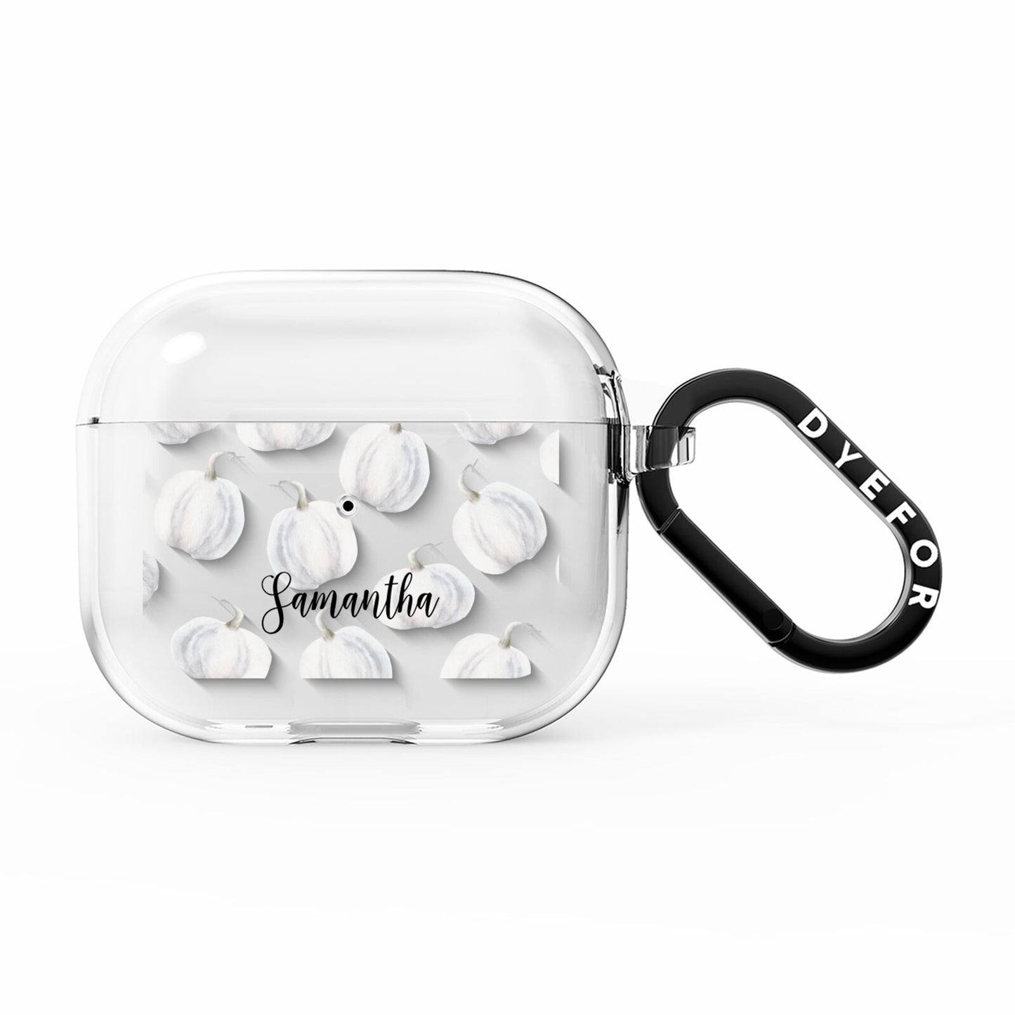 Monochrome Pumpkins with Text AirPods Clear Case 3rd Gen