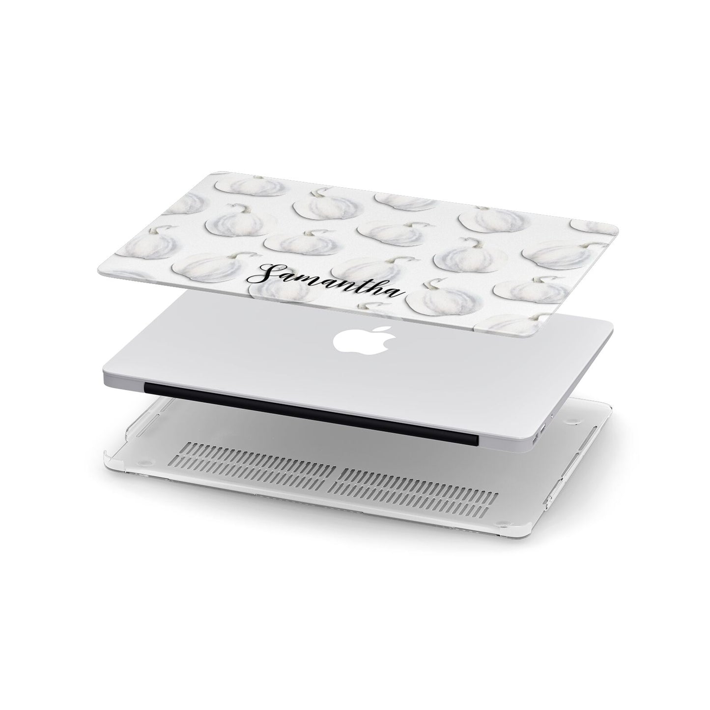 Monochrome Pumpkins with Text Apple MacBook Case in Detail