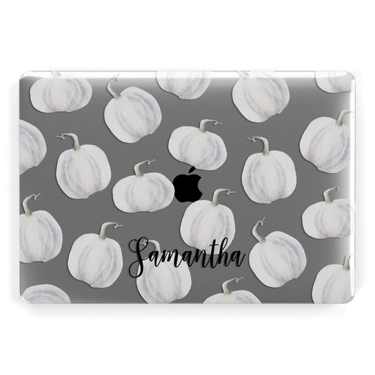 Monochrome Pumpkins with Text Apple MacBook Case