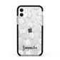 Monochrome Pumpkins with Text Apple iPhone 11 in White with Black Impact Case