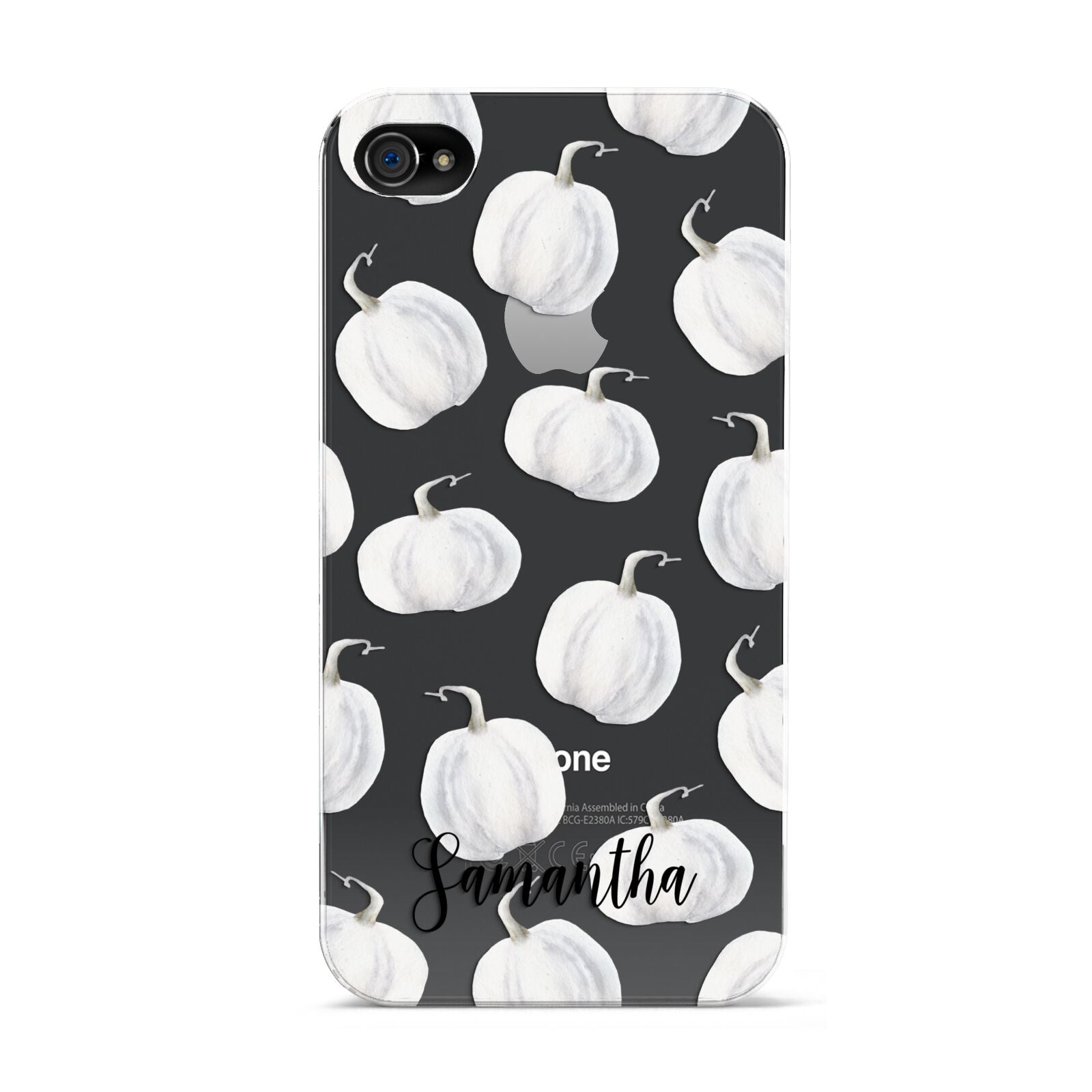 Monochrome Pumpkins with Text Apple iPhone 4s Case