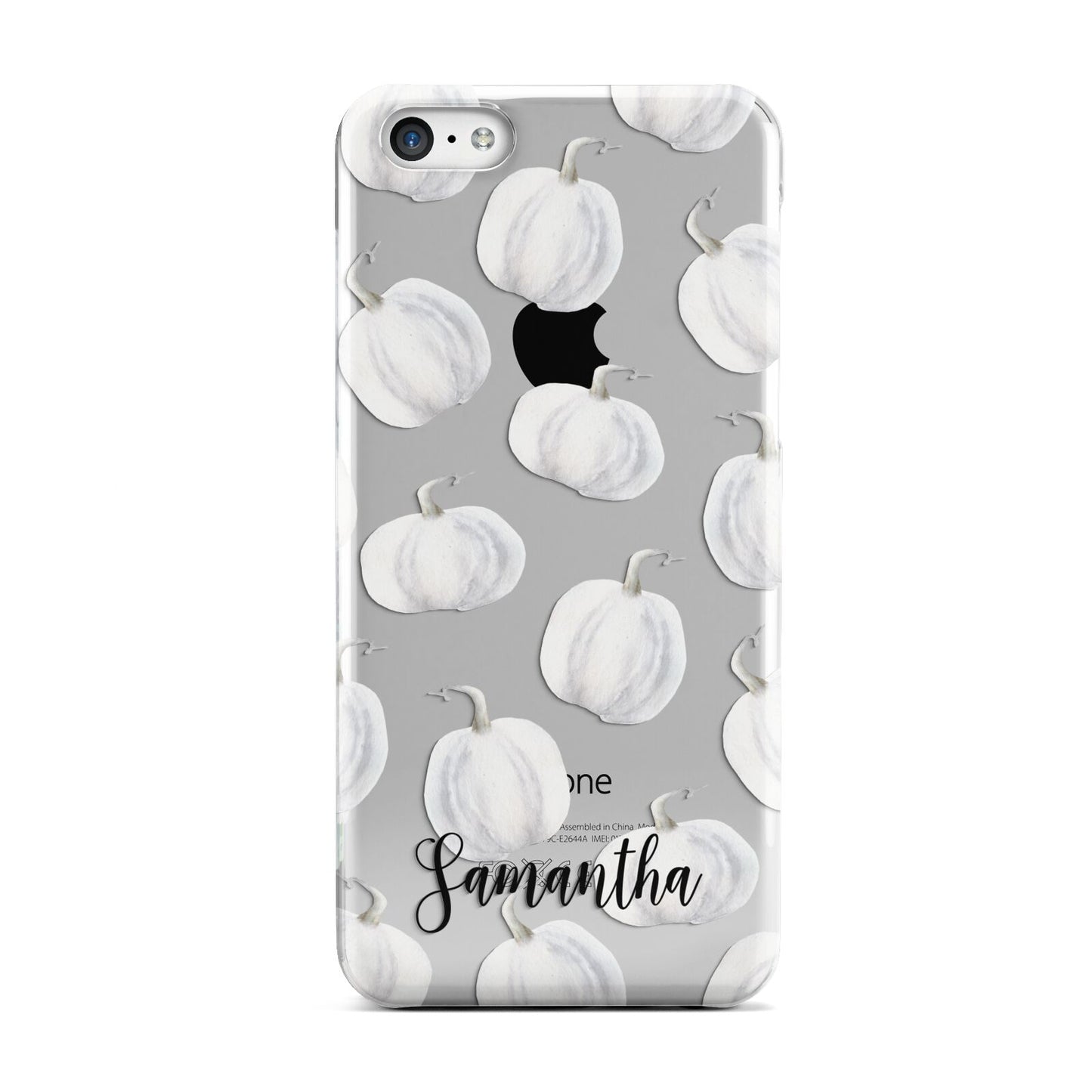 Monochrome Pumpkins with Text Apple iPhone 5c Case