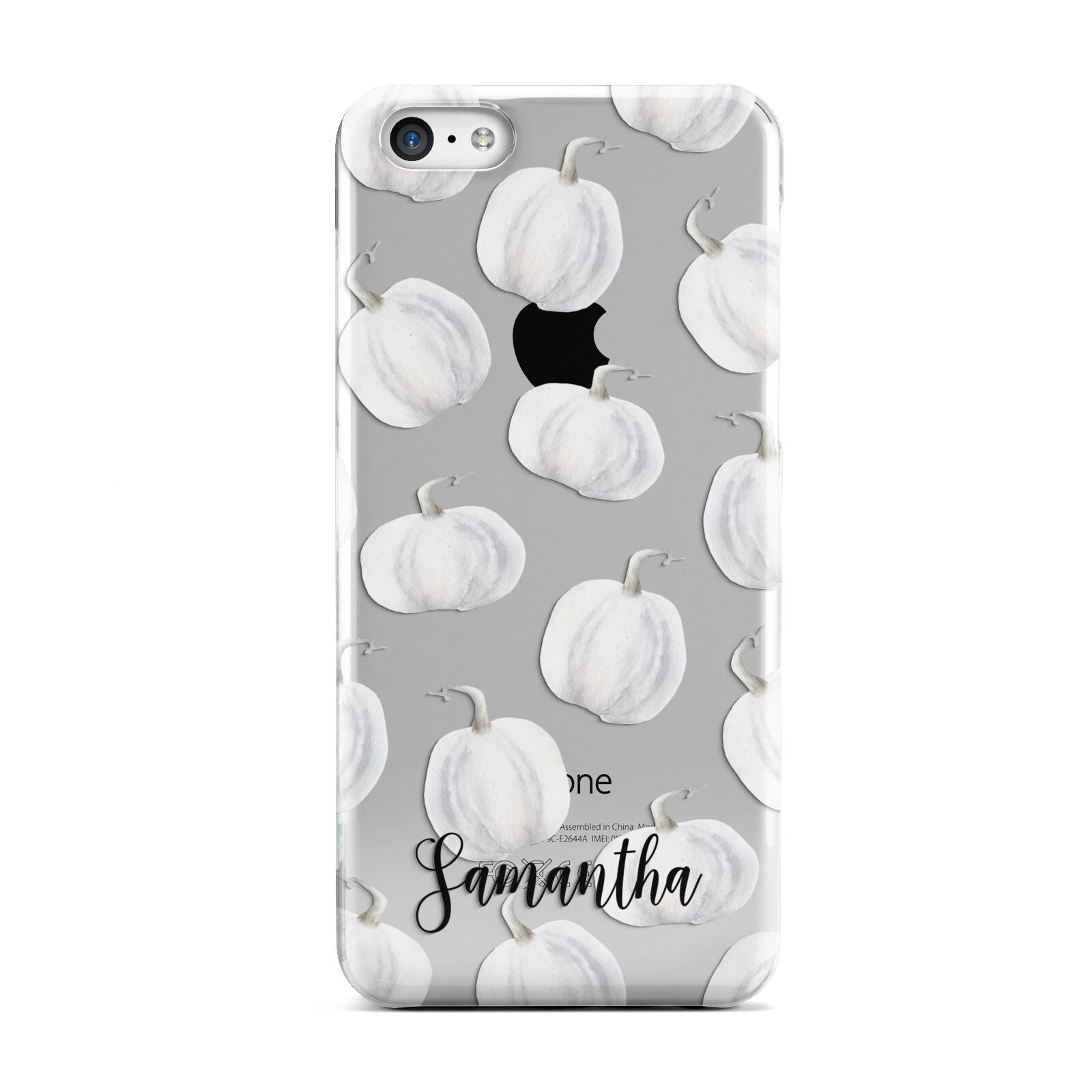 Monochrome Pumpkins with Text Apple iPhone 5c Case