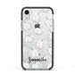 Monochrome Pumpkins with Text Apple iPhone XR Impact Case Black Edge on Silver Phone
