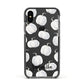Monochrome Pumpkins with Text Apple iPhone Xs Impact Case Black Edge on Black Phone