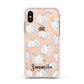 Monochrome Pumpkins with Text Apple iPhone Xs Impact Case Pink Edge on Gold Phone