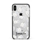Monochrome Pumpkins with Text Apple iPhone Xs Max Impact Case Black Edge on Silver Phone