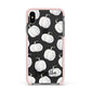 Monochrome Pumpkins with Text Apple iPhone Xs Max Impact Case Pink Edge on Black Phone